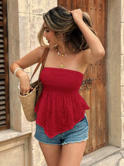 Women's Summer Solid Asymmetrical Hem Tube Top