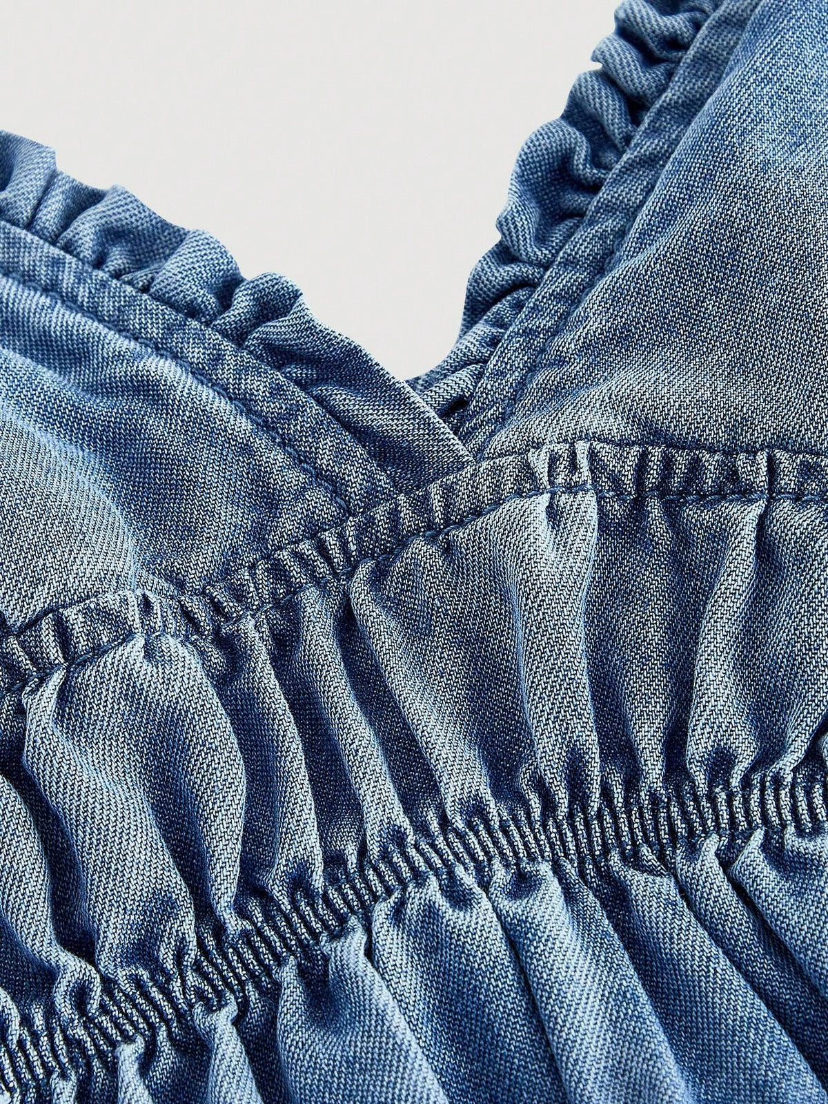 Women's Casual Frill Trim Denim Cami Sun Dress
