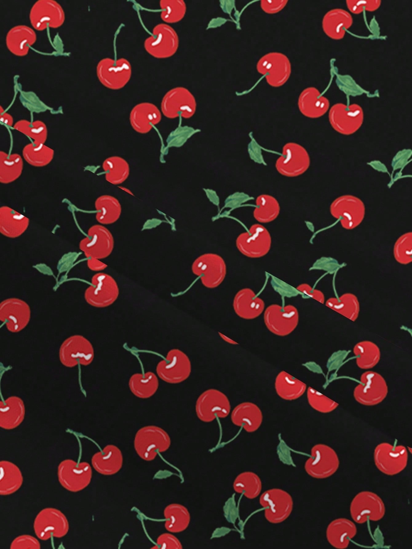 Women's Cherry Print Backless U-Neck Slim Fit Mini Dress