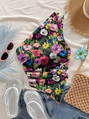 Women's Bohemian Floral Sleeveless Crop Top