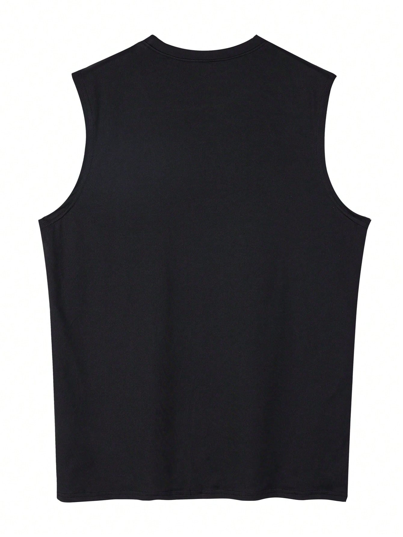 Men's Casual Round Neck Top Seagull Print Black