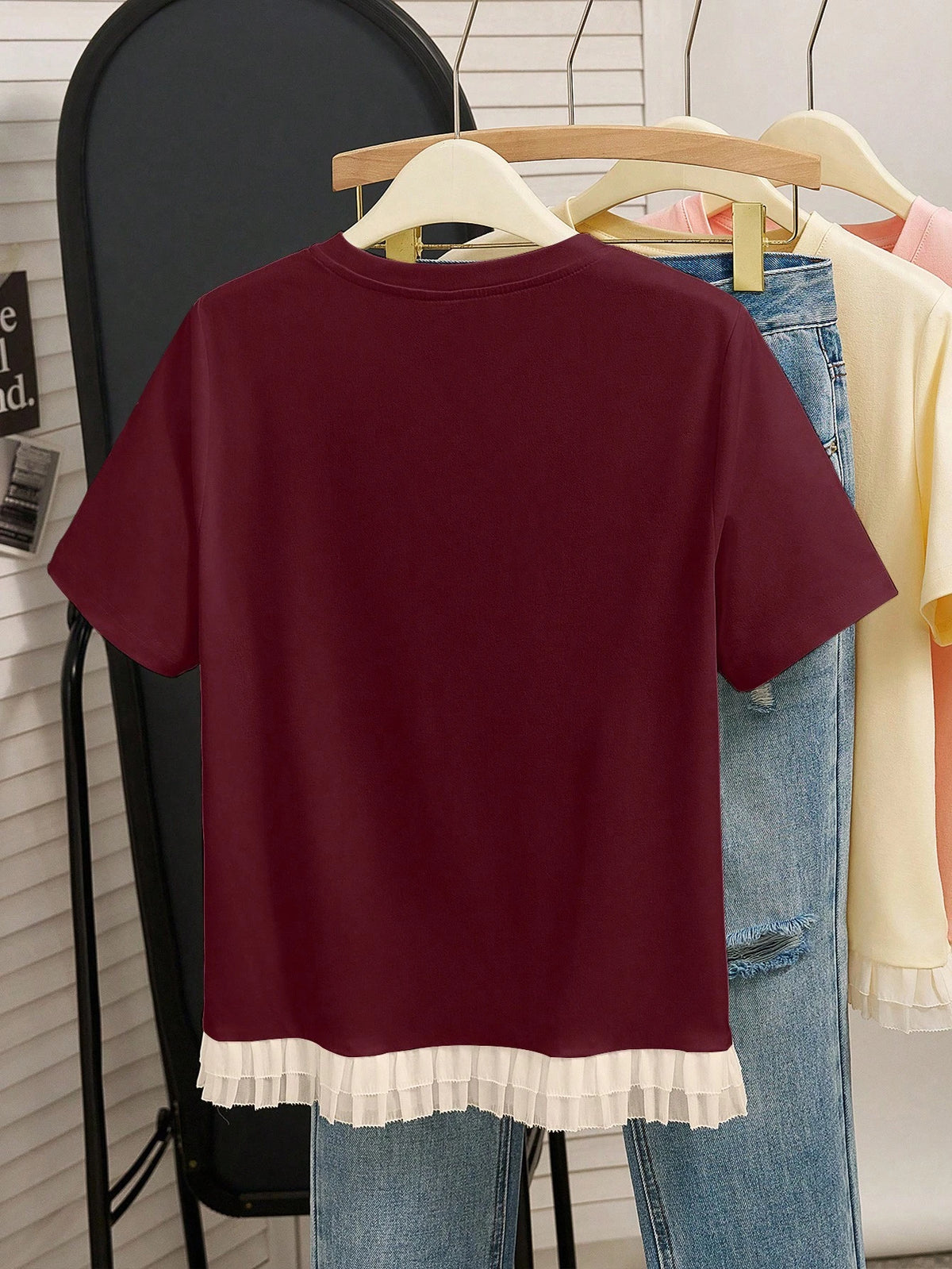 INAWLY Women's Tassel Decor T-Shirt Elegant Summer Top