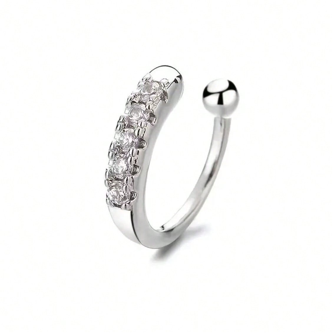 Women's Elegant Luxurious Faux Diamond U-Shaped Fake Nose Ring Set