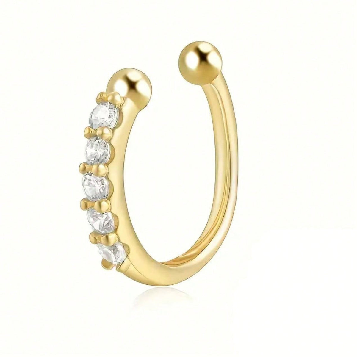 Women's Elegant Luxurious Faux Diamond U-Shaped Fake Nose Ring Set