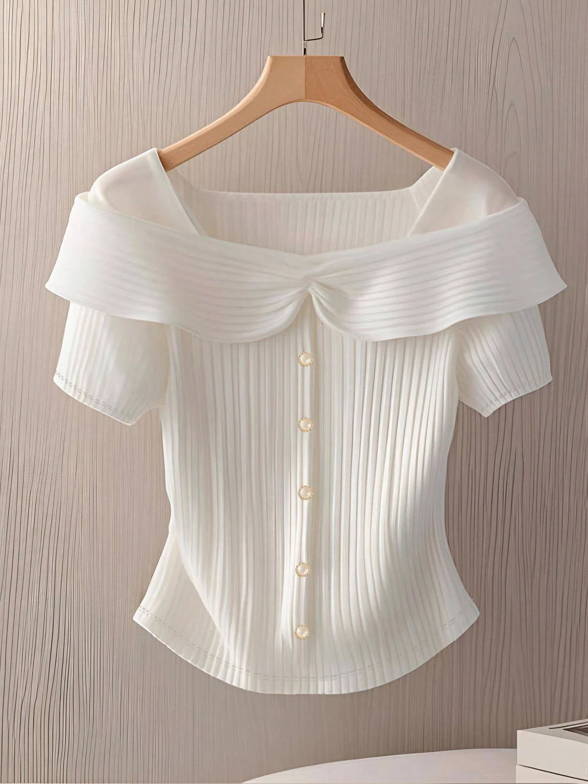 Women's Plus Size Elegant Ruffle Button Front Short Sleeve T-Shirt
