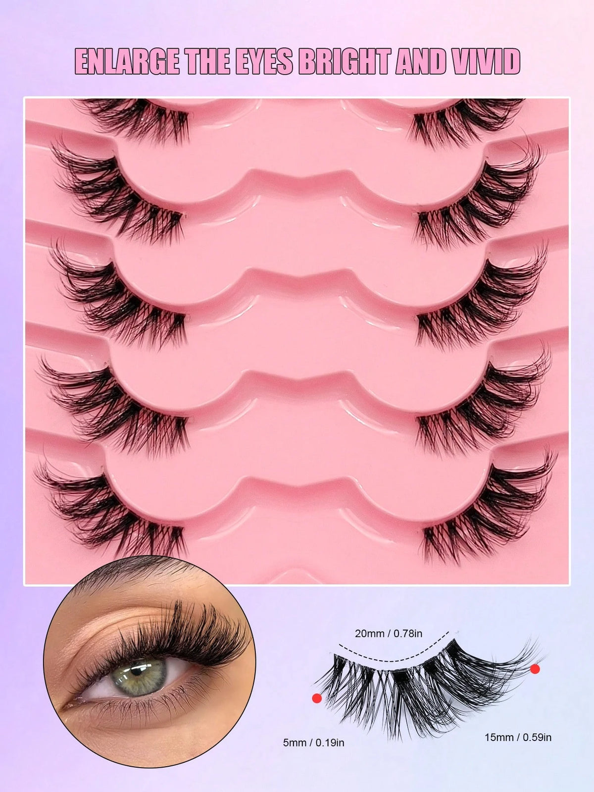 Women's 7 Pairs Faux Mink False Eyelash Set