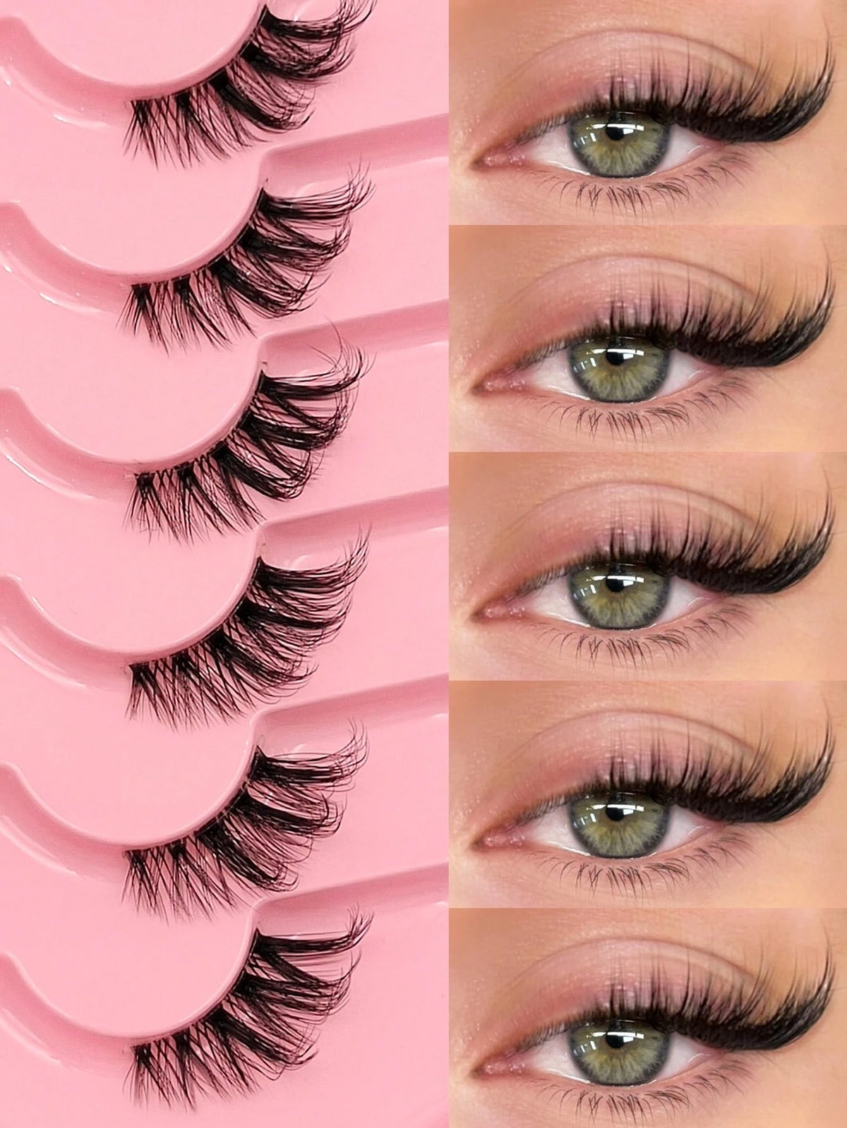 Women's 7 Pairs Faux Mink False Eyelash Set