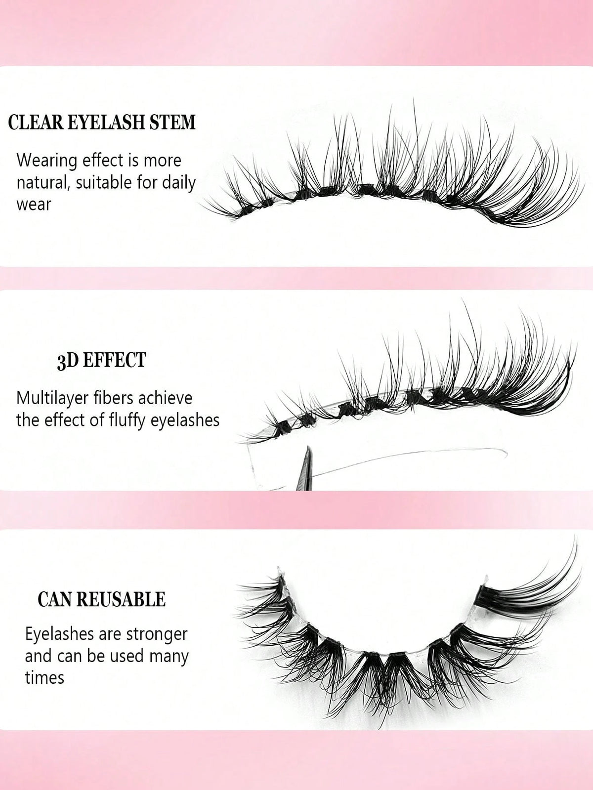 Women's 7-Pair Natural Crisscross Short False Eyelash Set