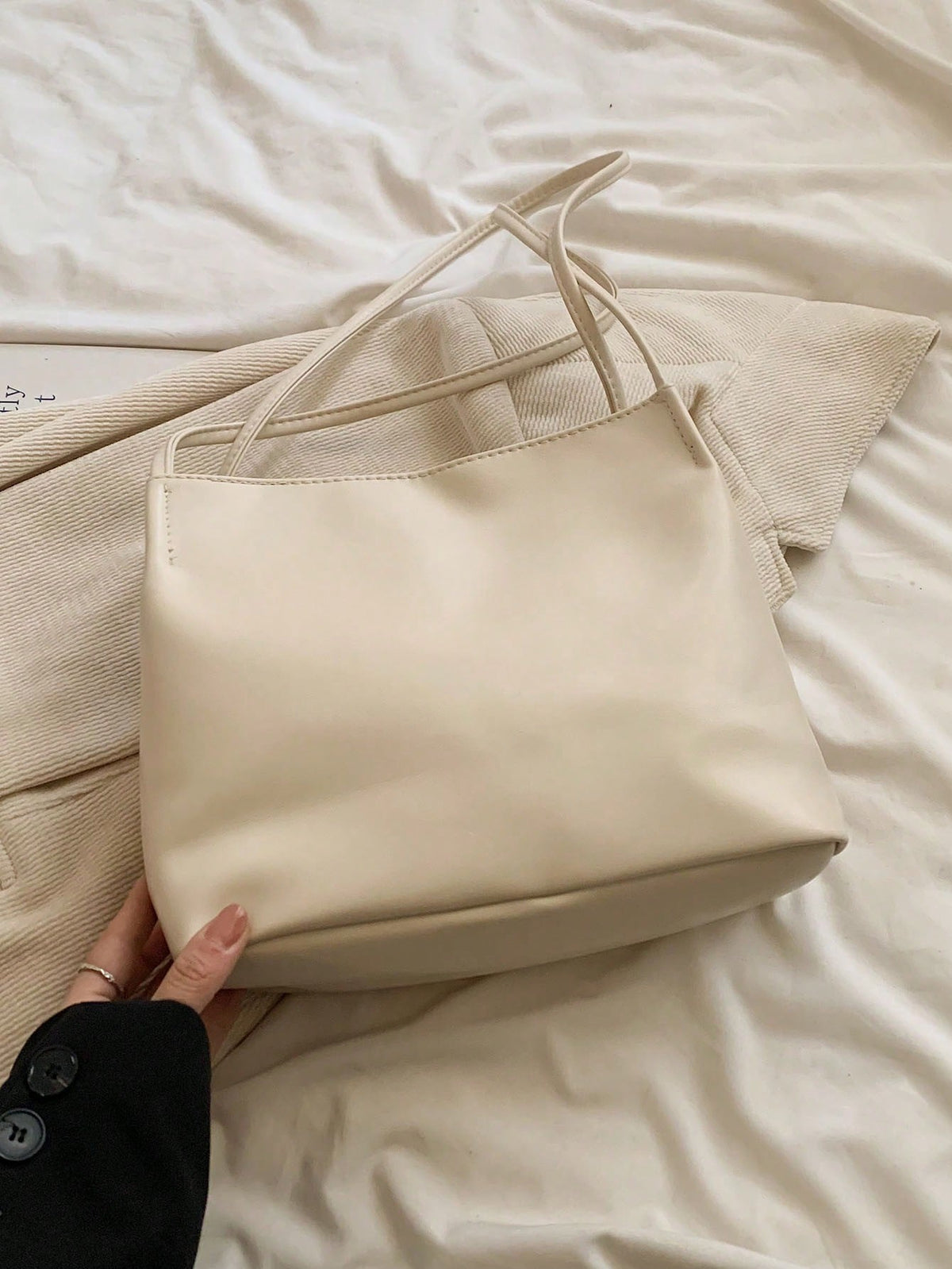 Women's Elegant Bow Decor PU Leather Shoulder Tote Bag
