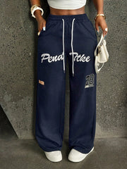Women's Casual Printed Straight Leg Sport Pants