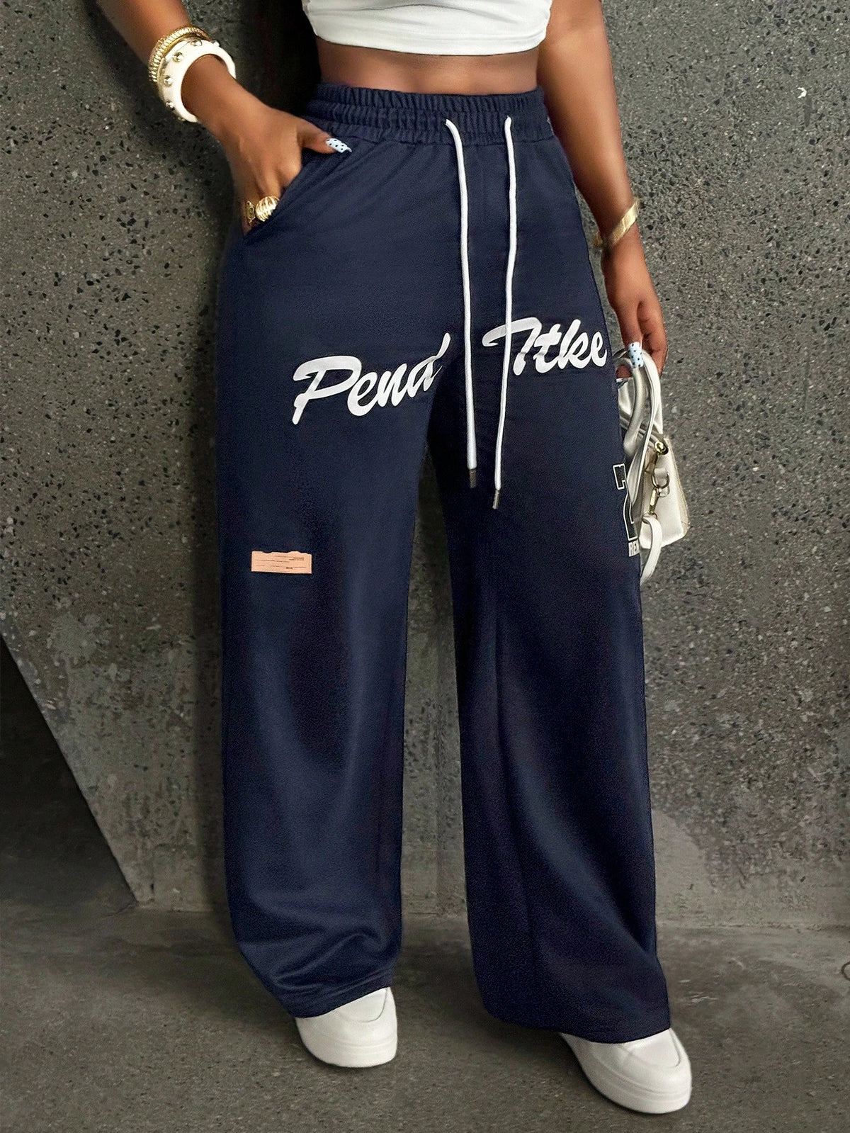 Women's Casual Printed Straight Leg Sport Pants