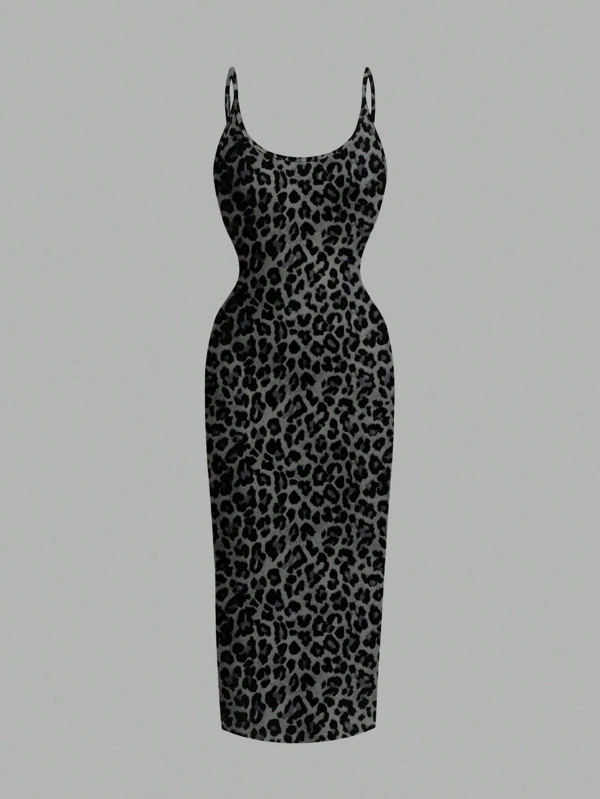 Women's Leopard Print Cami Midi Dress