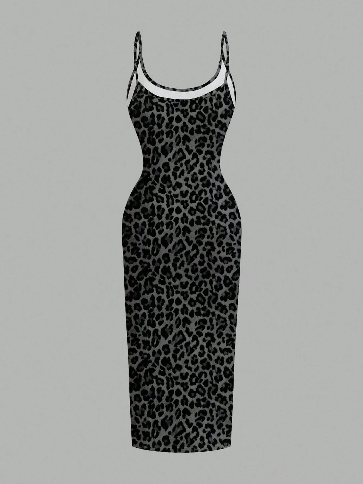 Women's Leopard Print Cami Midi Dress