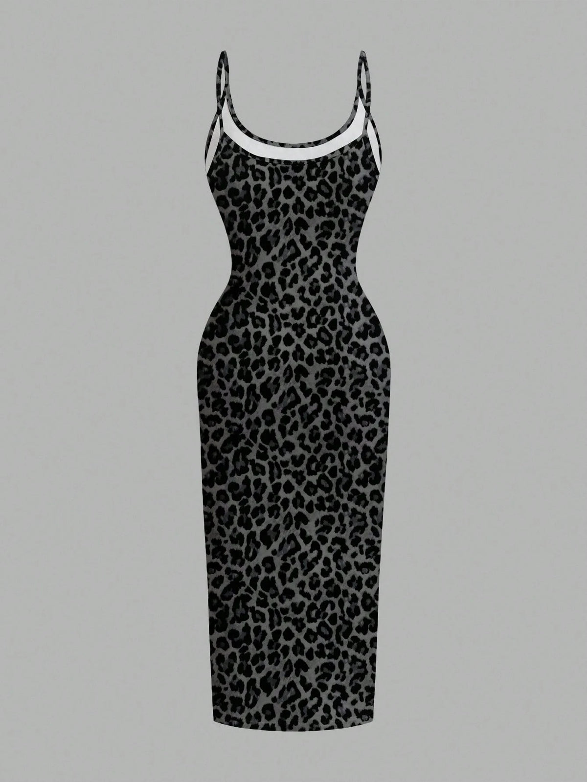 Women's Leopard Print Cami Midi Dress