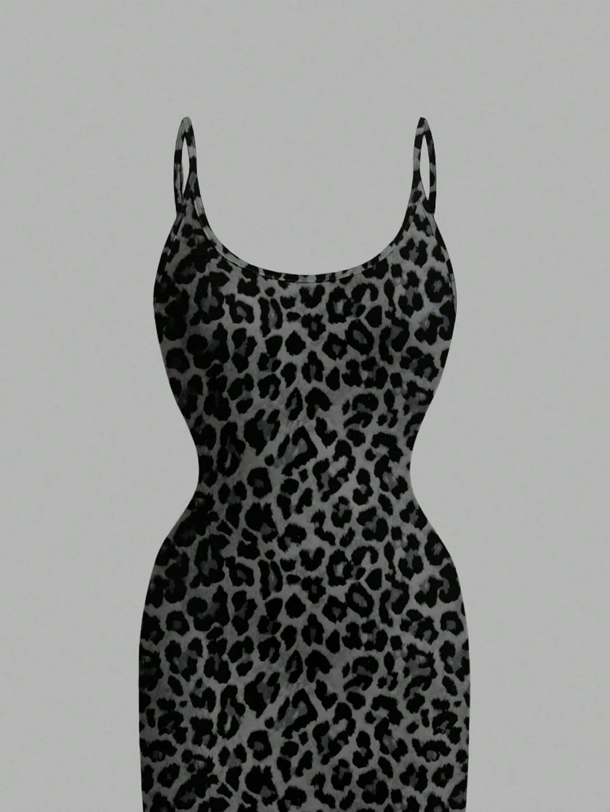 Women's Leopard Print Cami Midi Dress