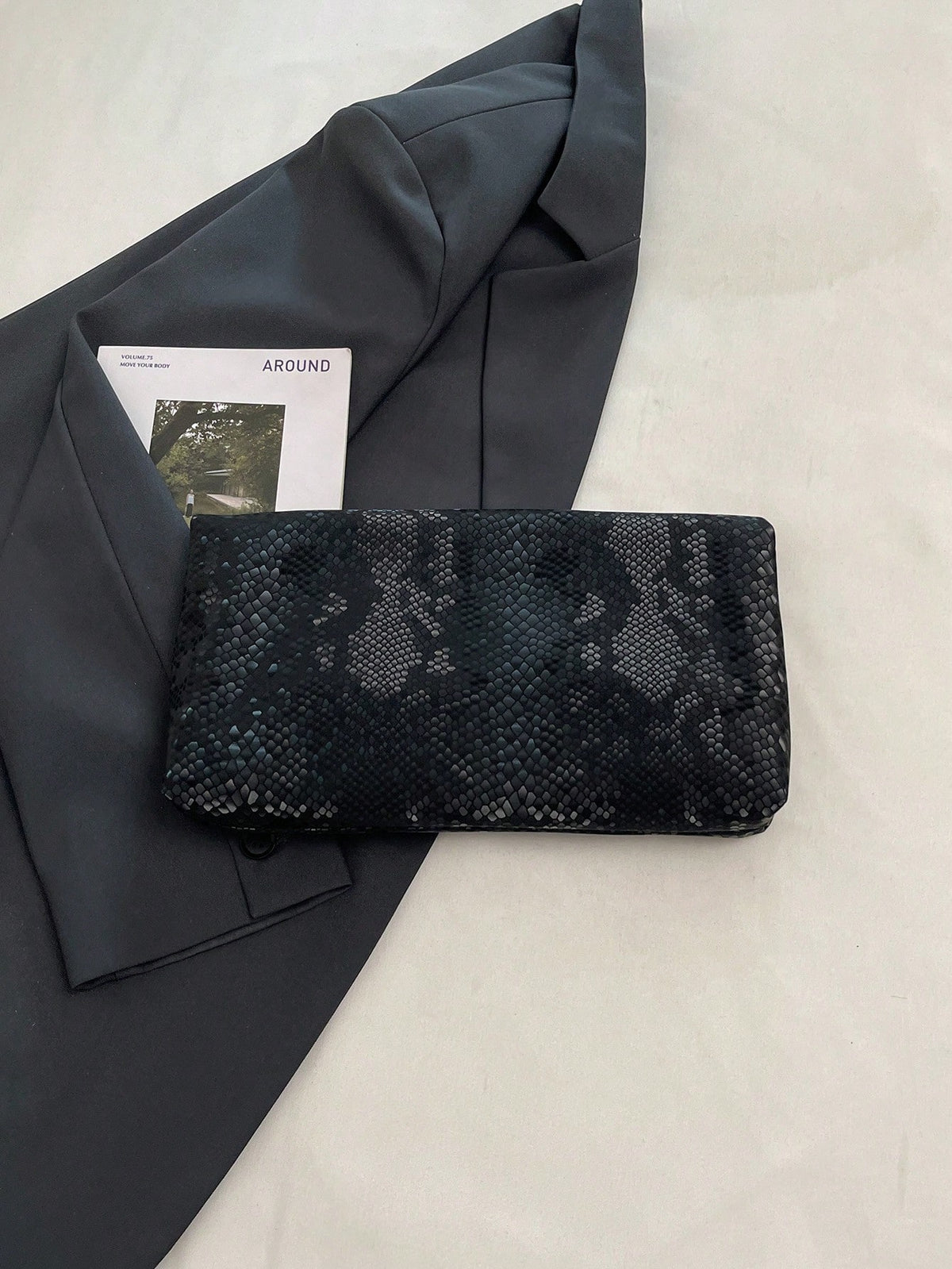 Women's Solid Color Flap Magnetic Closure Square Evening Bag