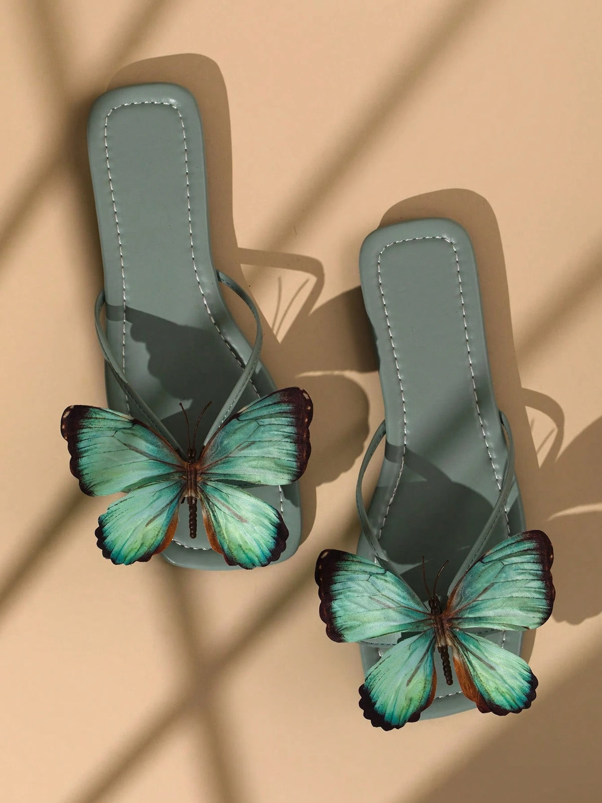 Women's Bohemian Floral Butterfly Flat Sandals