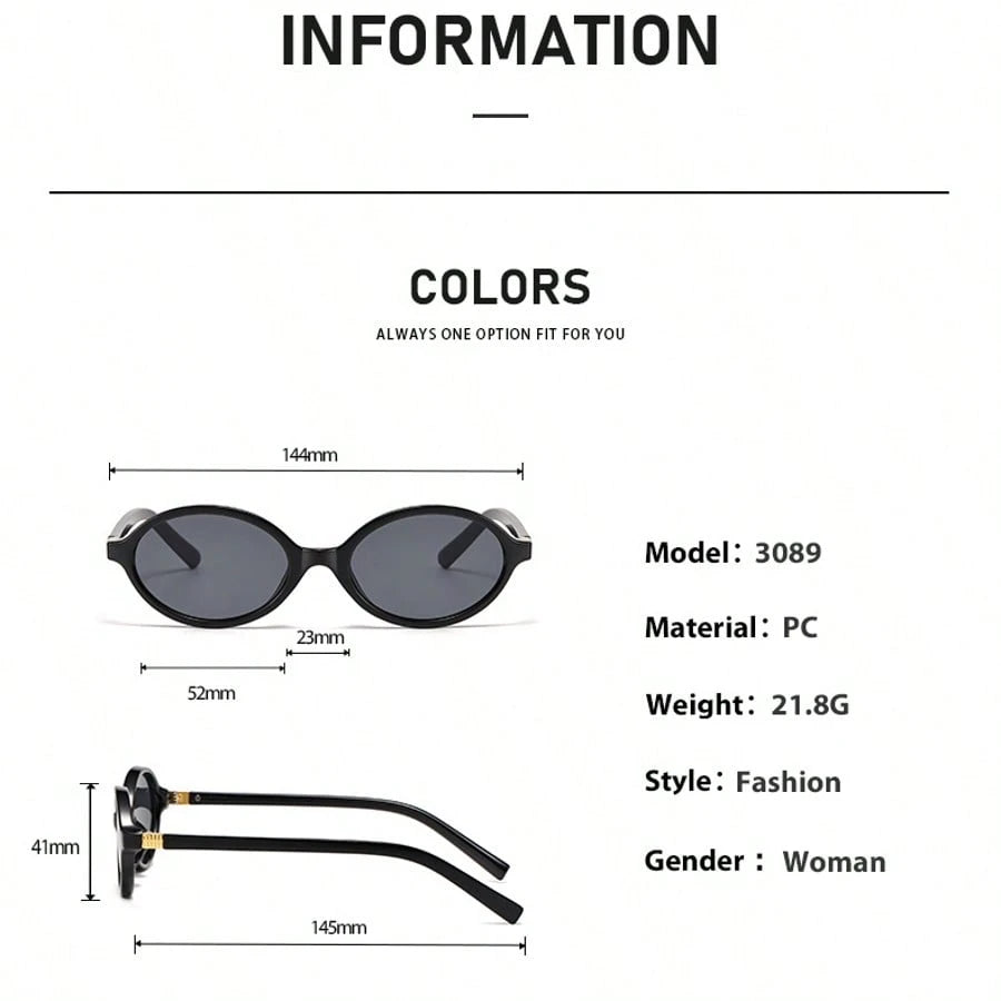 Women's Vintage Oval Small Frame Fashion Glasses