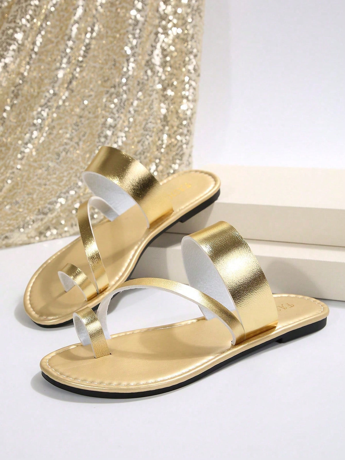 Women's Casual Chic Woven Open Toe Slide Flat Sandals