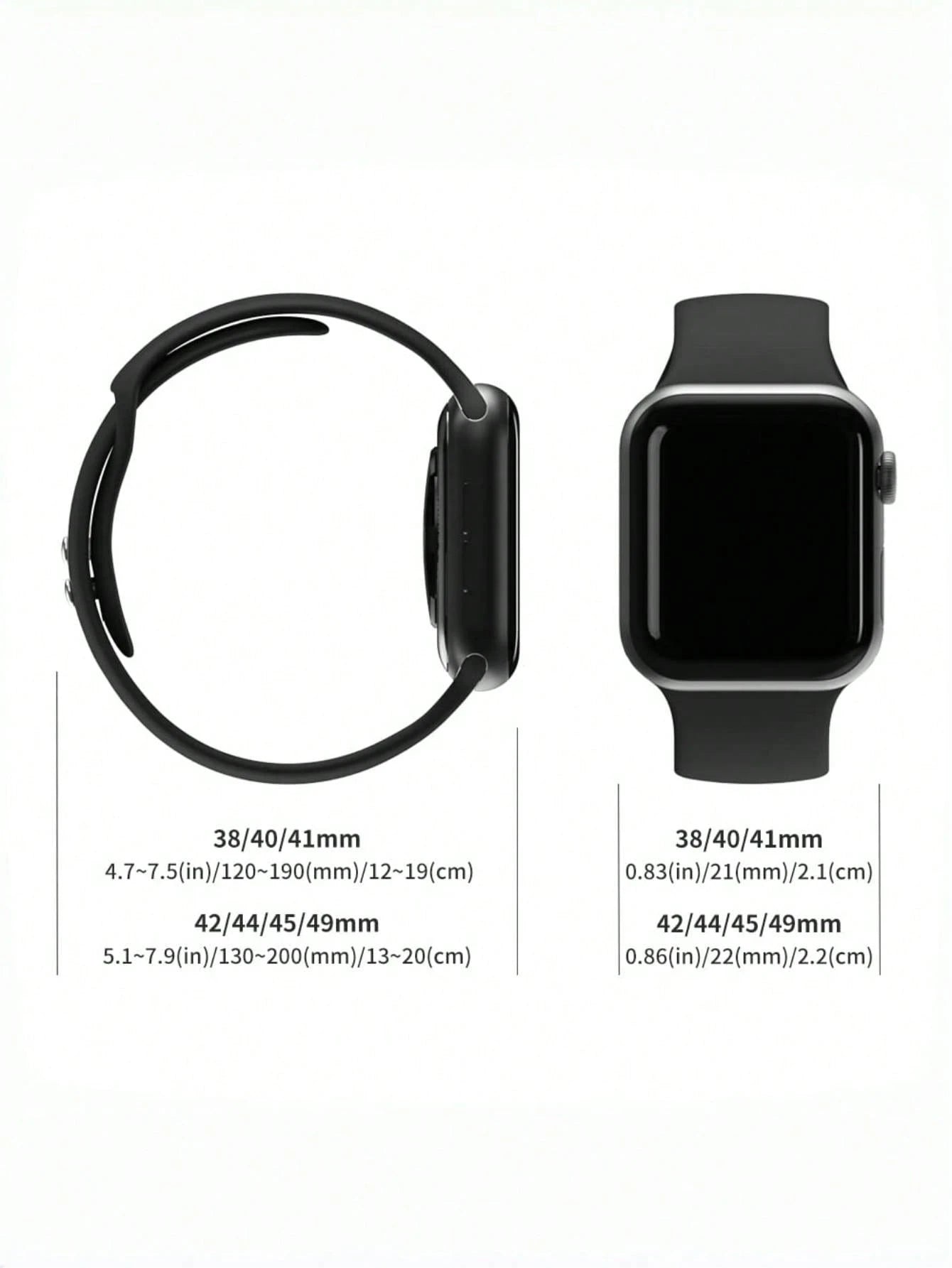 6-Pack Silicone Sport Watch Band for Apple Watch
