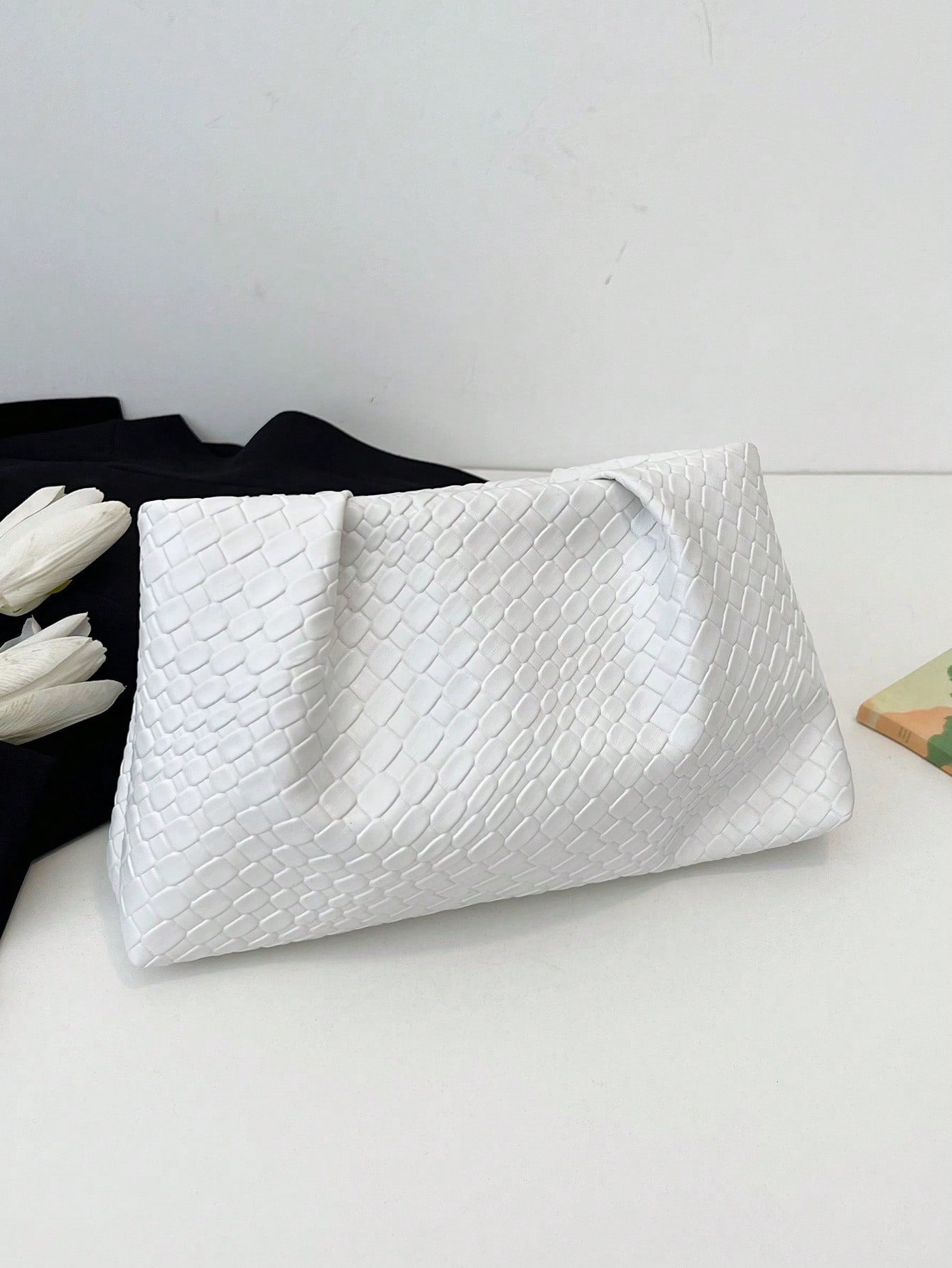 Women's Elegant Pleated Ruched Cloud Envelope Clutch Bag