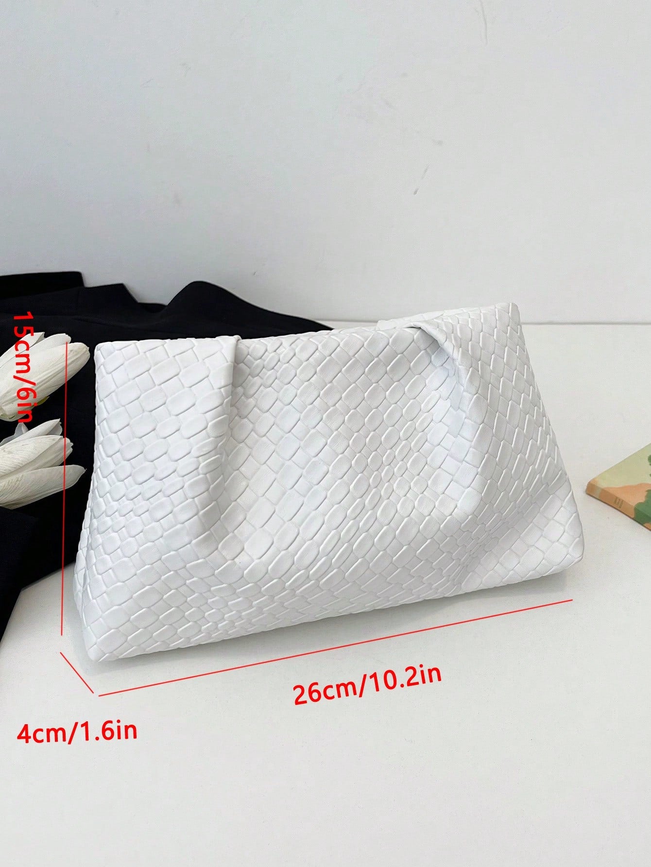 Women's Elegant Pleated Ruched Cloud Envelope Clutch Bag