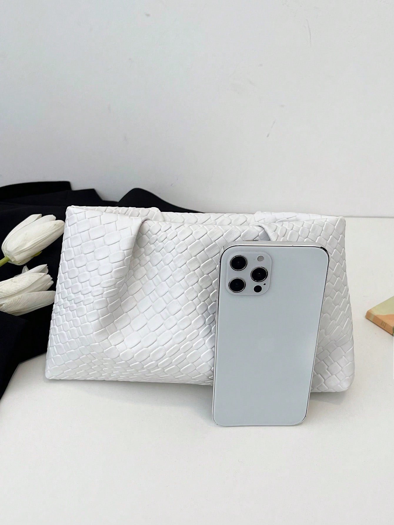 Women's Elegant Pleated Ruched Cloud Envelope Clutch Bag