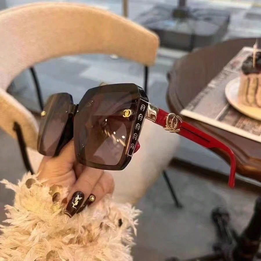 Oversized Square Retro Glasses for Women Full Frame