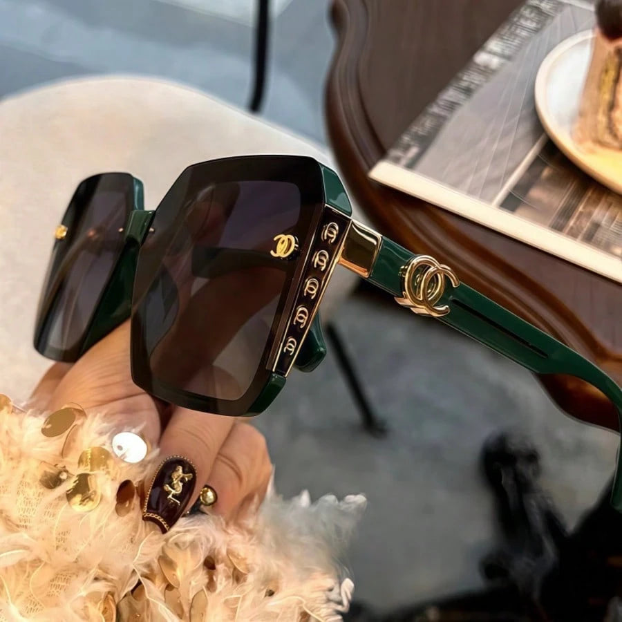 Oversized Square Retro Glasses for Women Full Frame