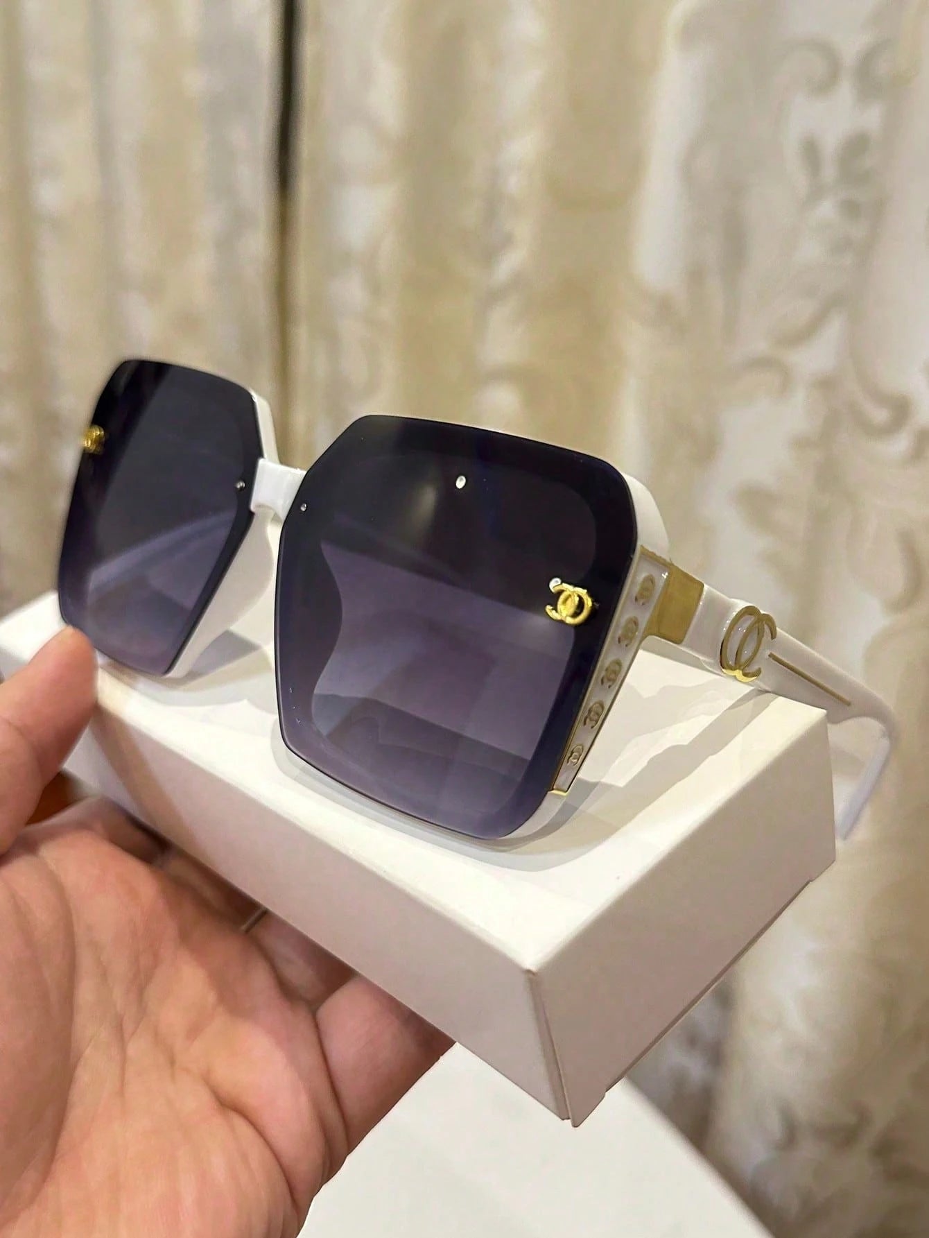 Oversized Square Retro Glasses for Women Full Frame