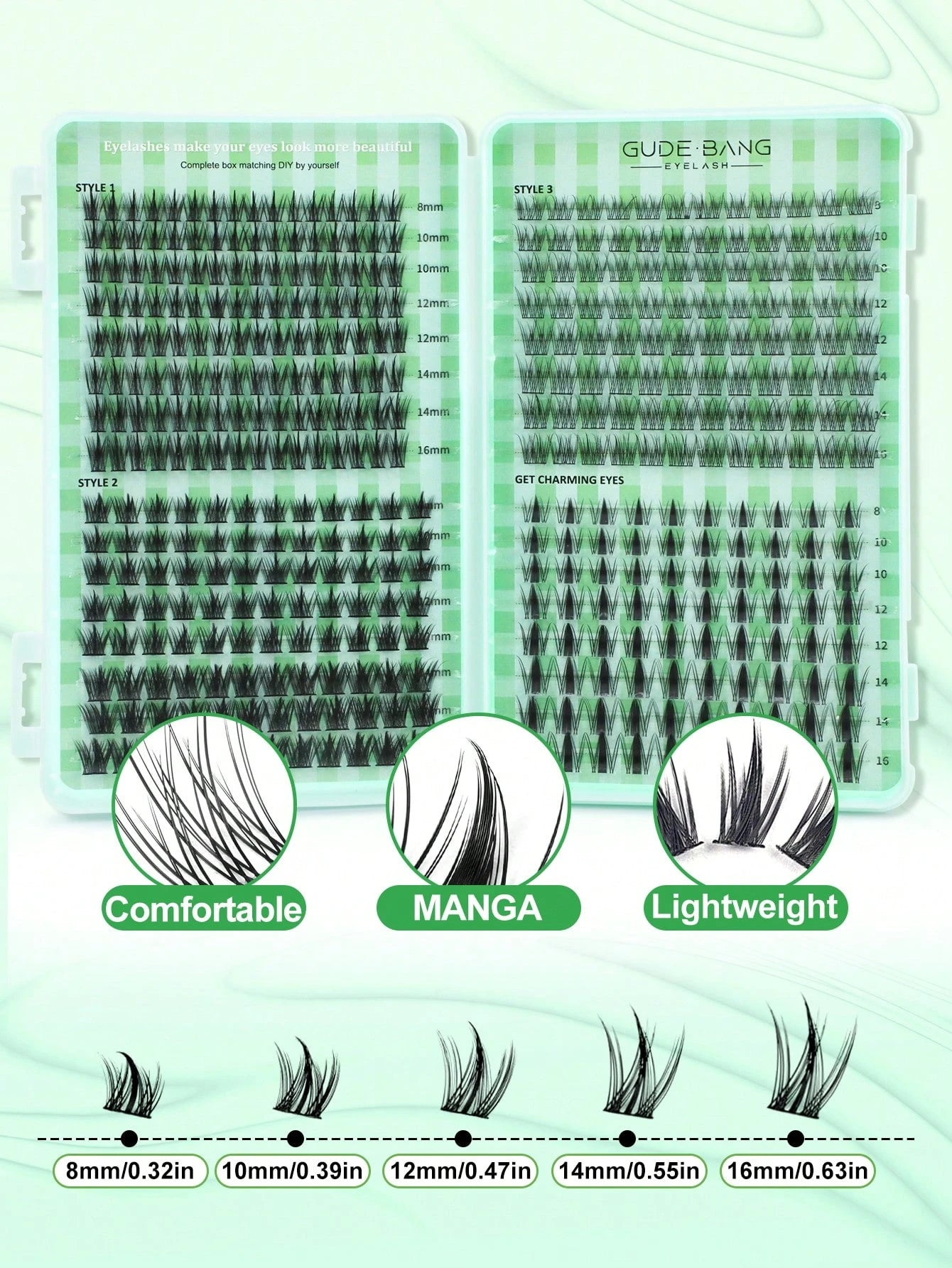 Women's 400-Piece 3D Faux Mink Cluster False Eyelashes Set