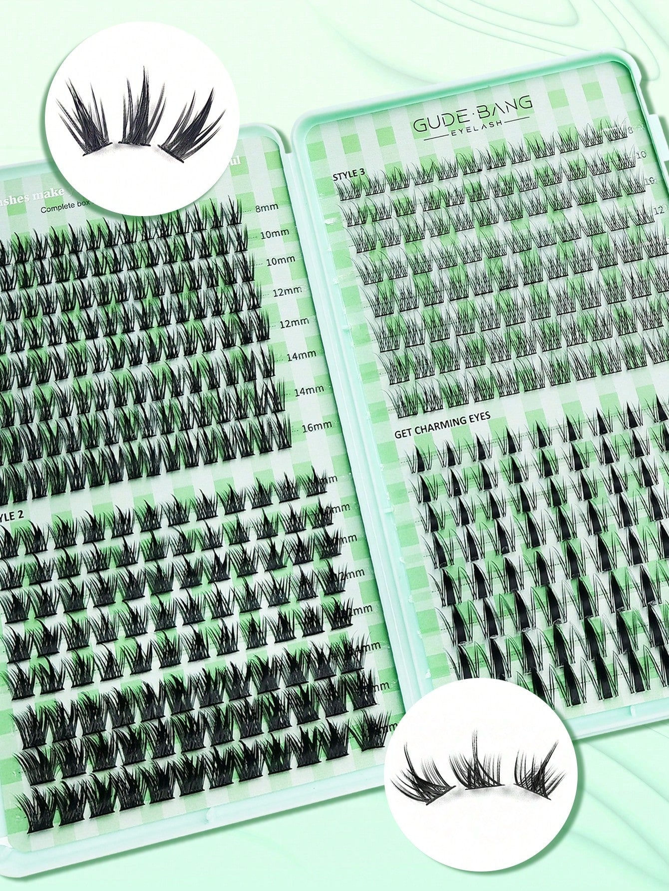 Women's 400-Piece 3D Faux Mink Cluster False Eyelashes Set