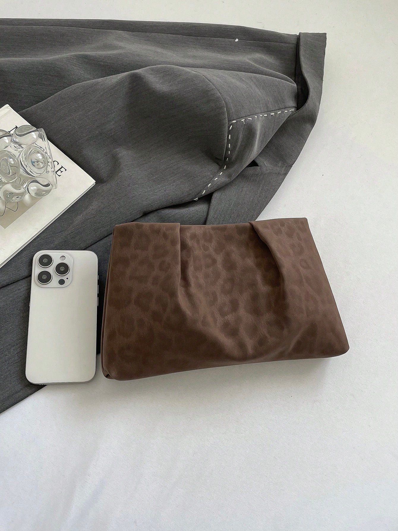 Women's Fashion Pleated Cloud Clutch Cosmetic Bag