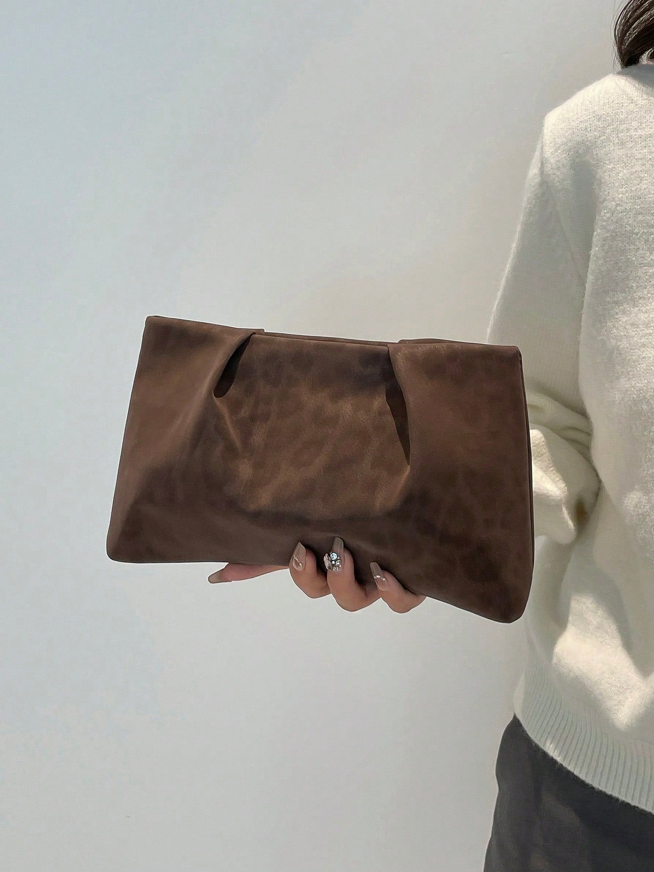 Women's Fashion Pleated Cloud Clutch Cosmetic Bag
