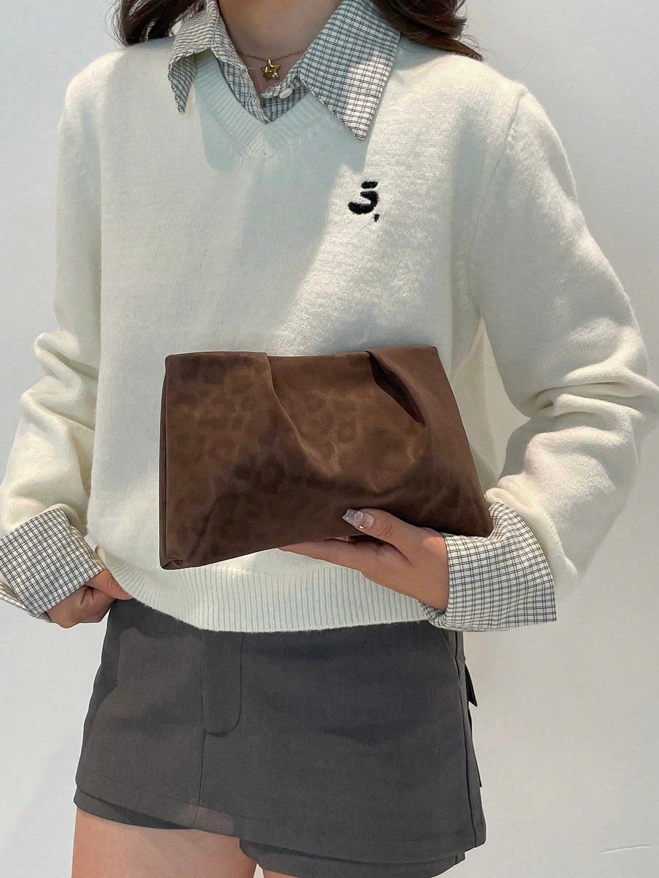 Women's Fashion Pleated Cloud Clutch Cosmetic Bag