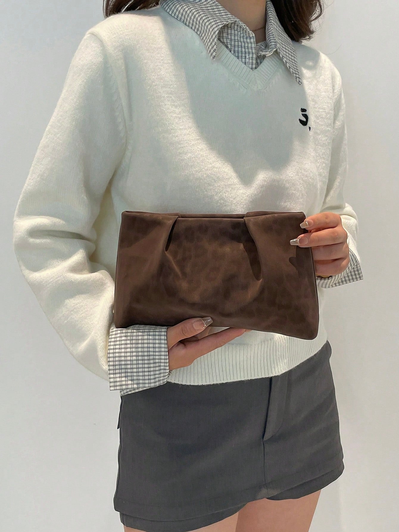 Women's Fashion Pleated Cloud Clutch Cosmetic Bag