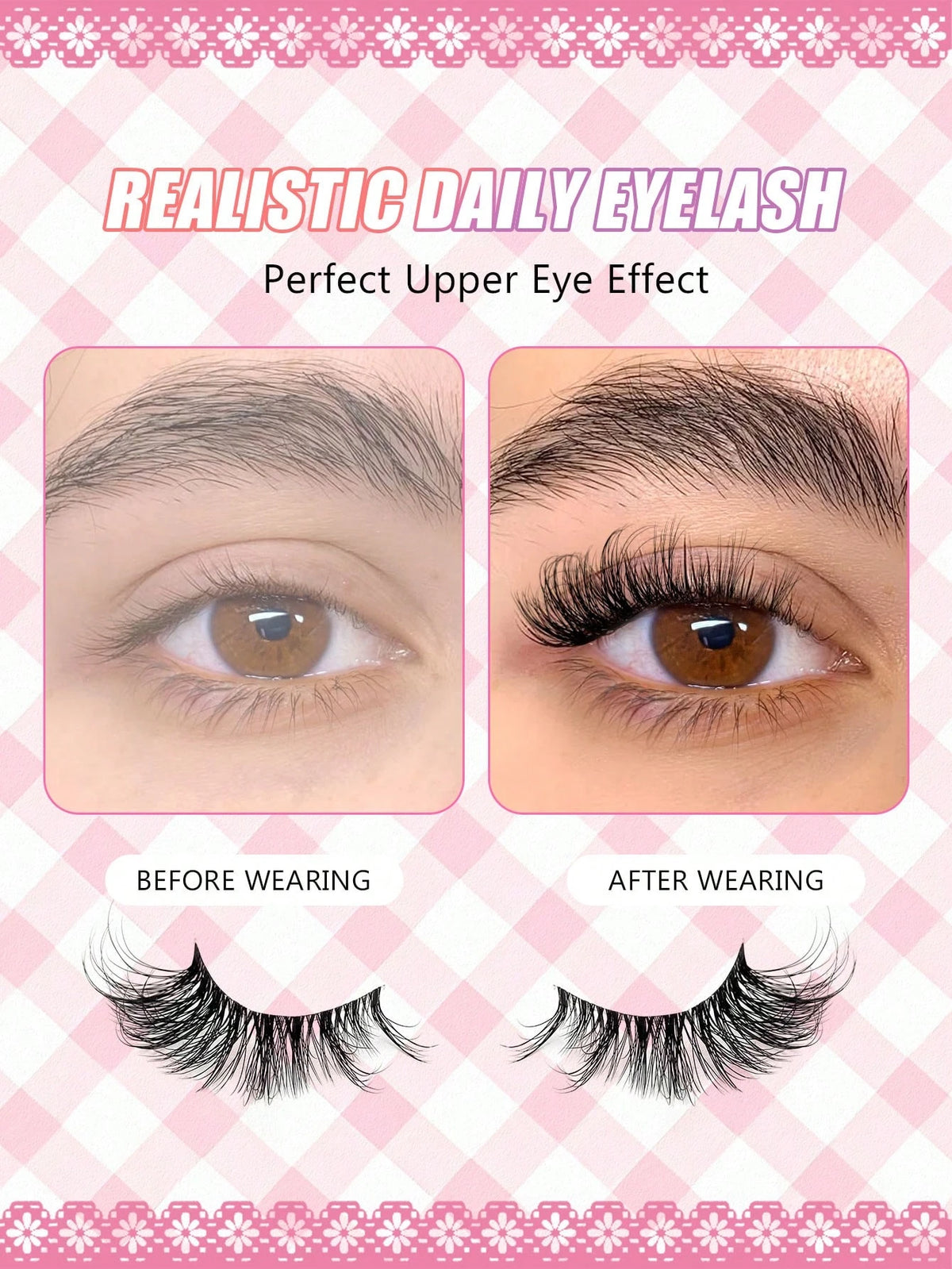 Women's 7 Pairs Cat Eye 3D Faux Mink Half False Eyelashes Set