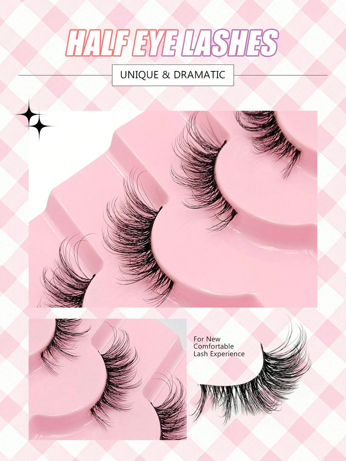 Women's 7 Pairs Cat Eye 3D Faux Mink Half False Eyelashes Set