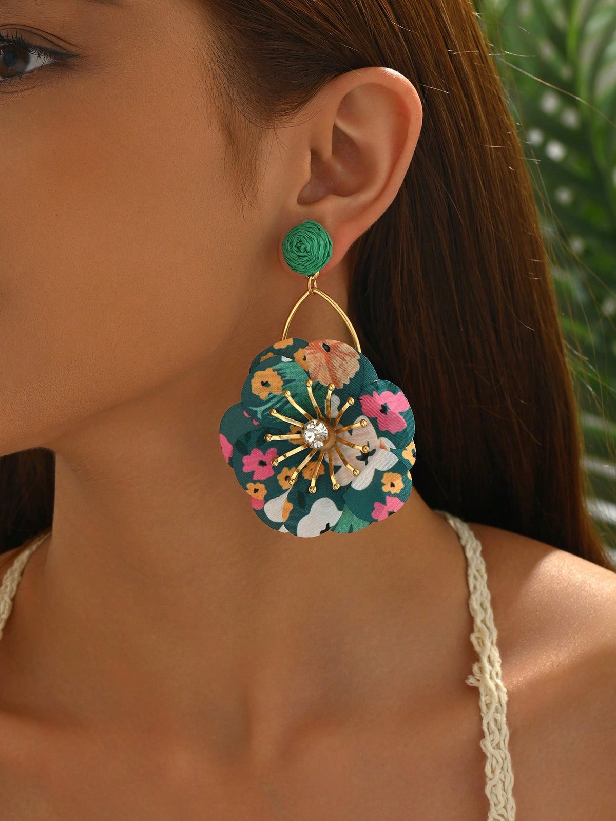 Women's Mori Raffia Flower Tassel Dangle Earrings