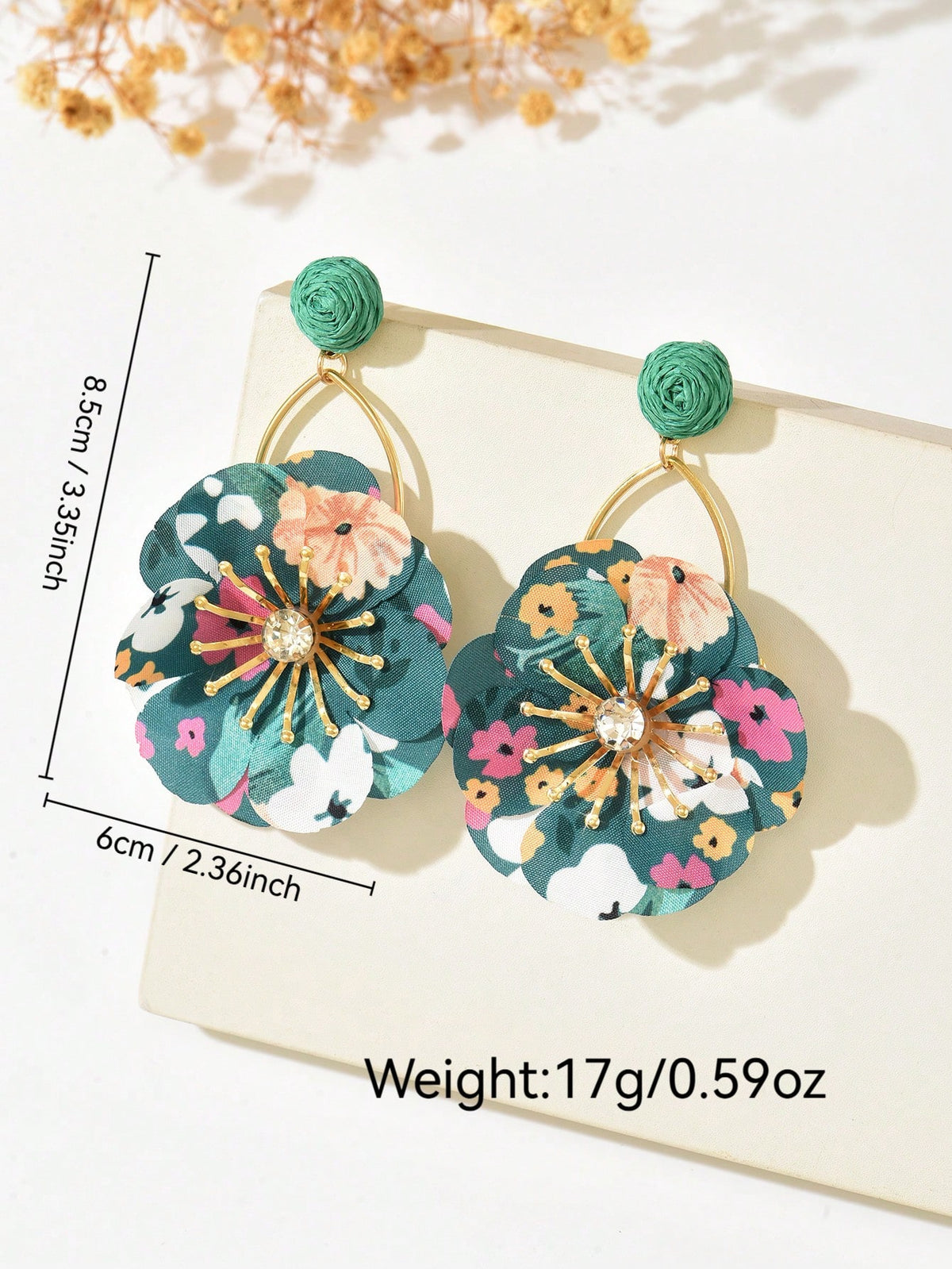 Women's Mori Raffia Flower Tassel Dangle Earrings