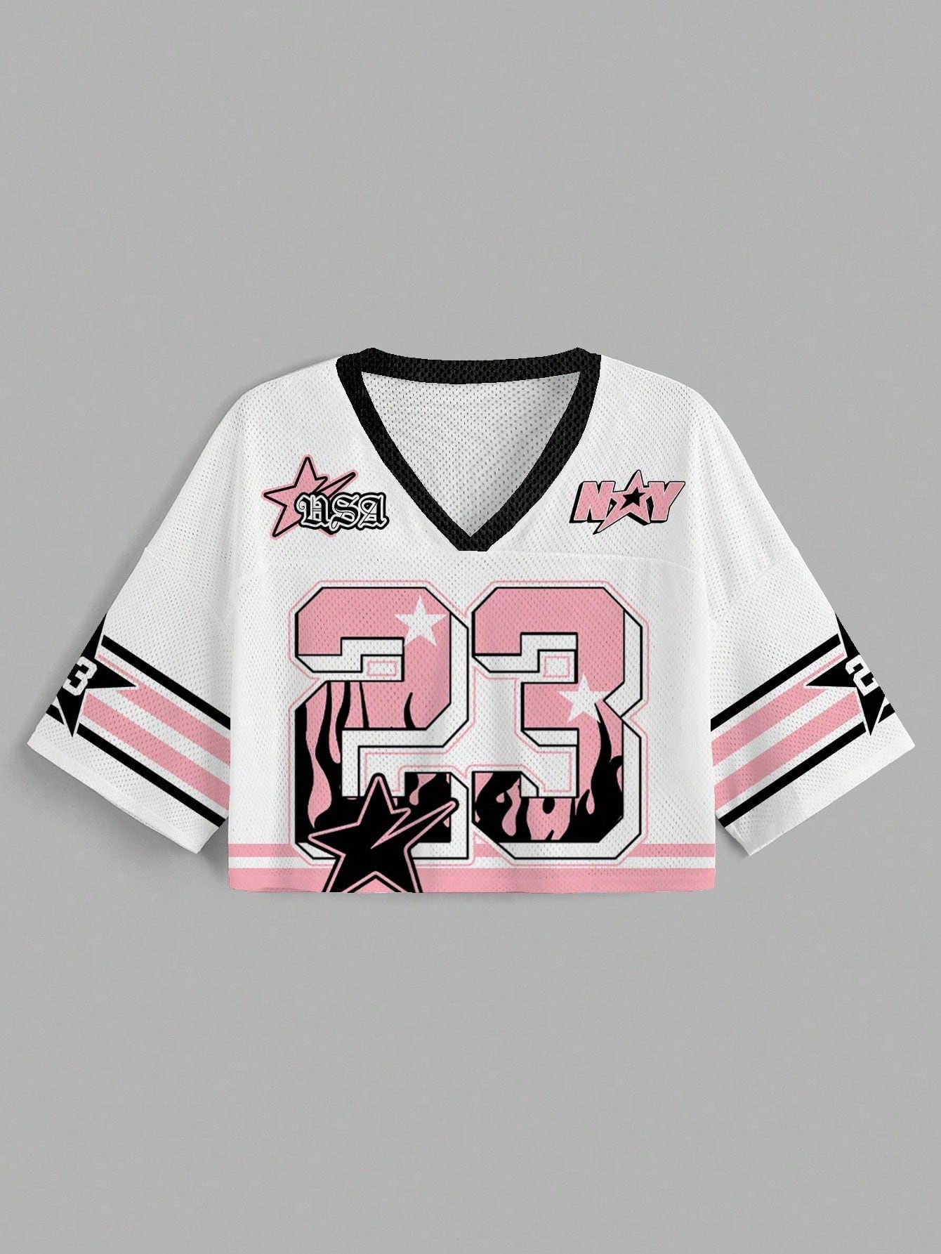Slaydiva California No. 23 Graphic Crop Top Jersey Multicolor