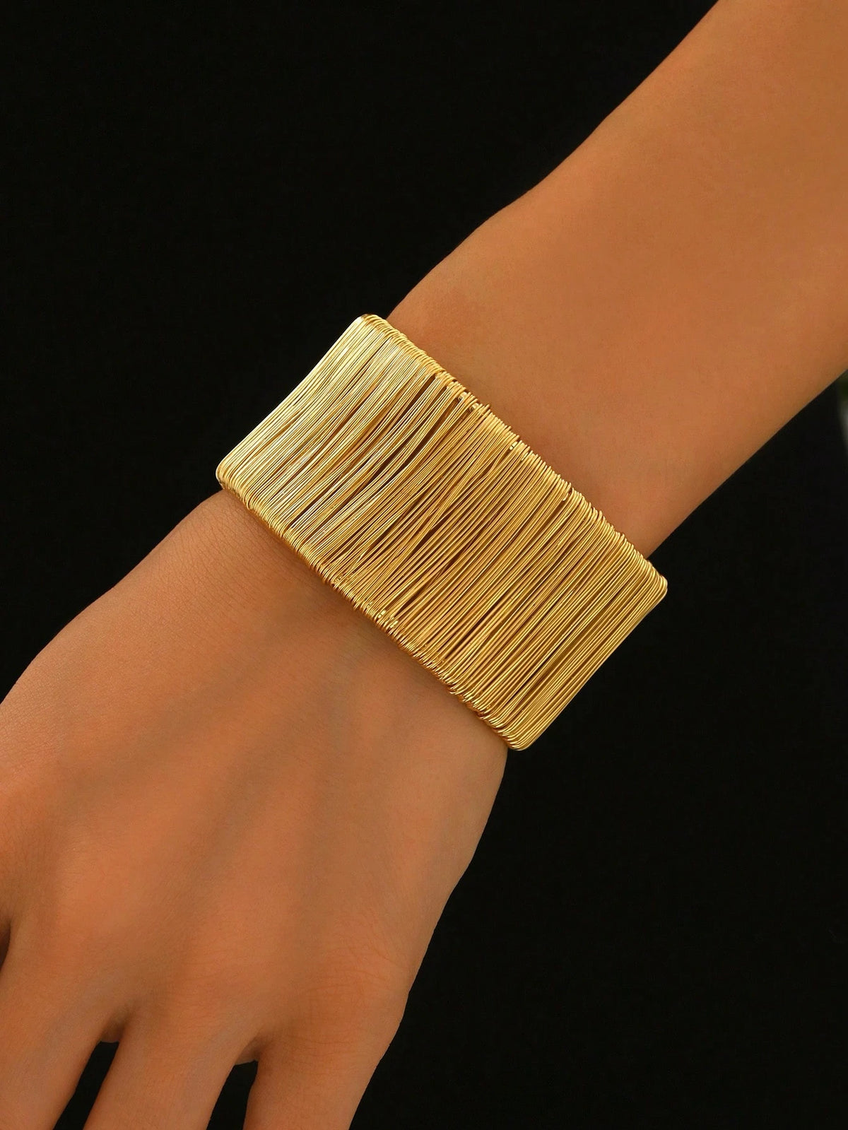 Women's Fashion Multi-Layer Wrapped Metal Bangle Bracelet