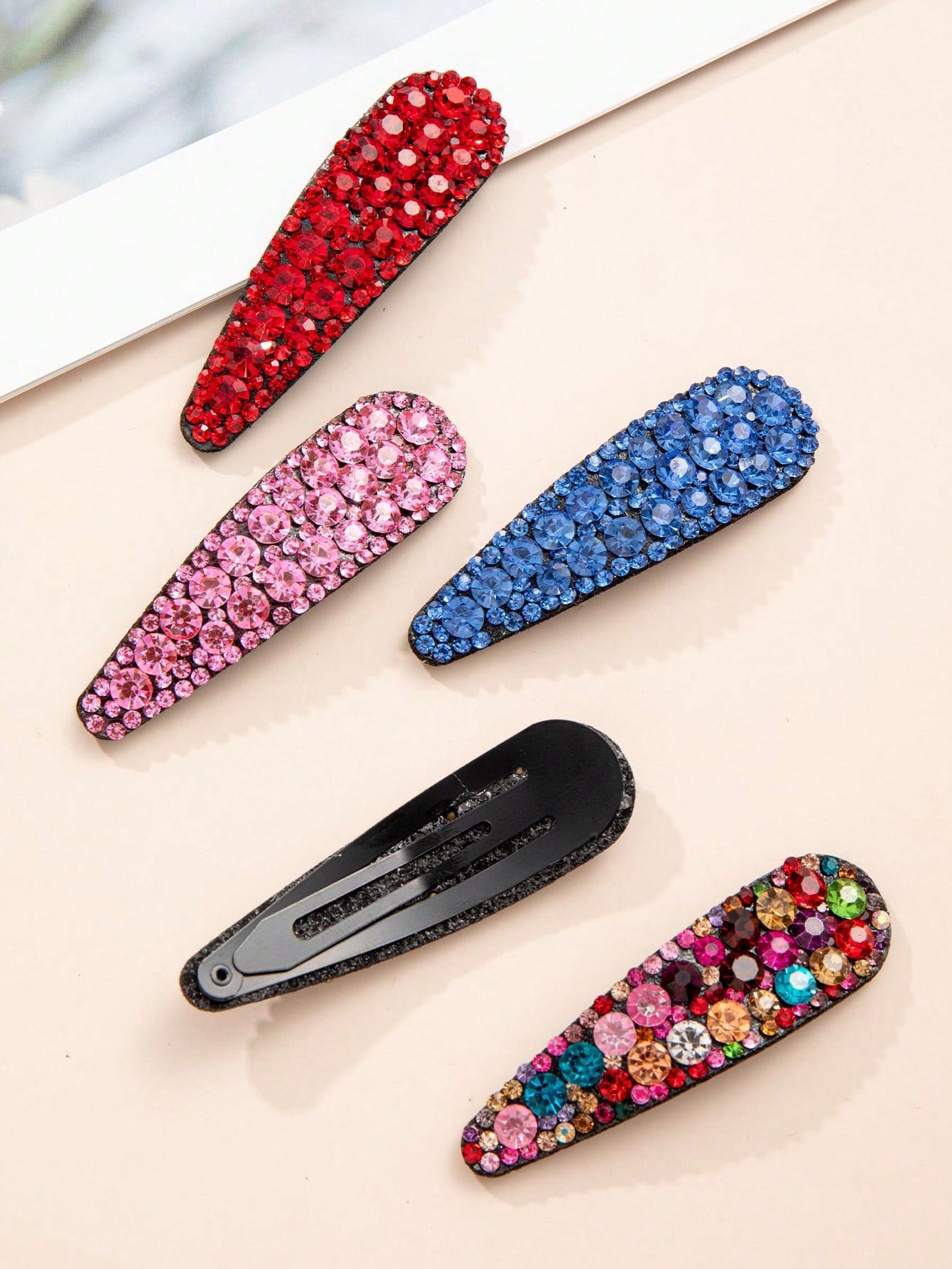 Women's 5pcs Rhinestone Elegant Casual Daily Hair Clips Set