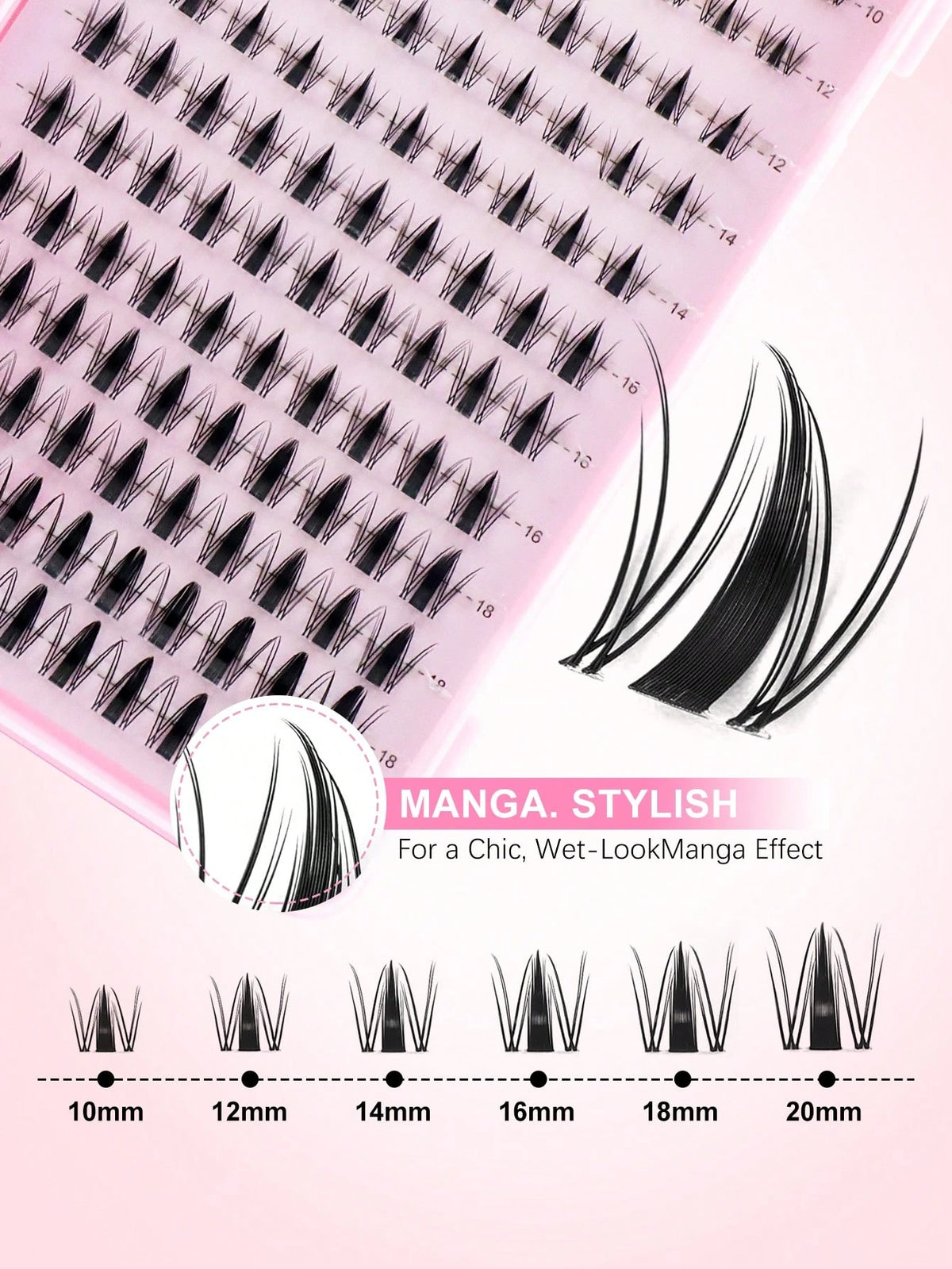 Shein Women's 240-Piece C-Curl Fluffy 3D False Eyelash Set, Code: X-240