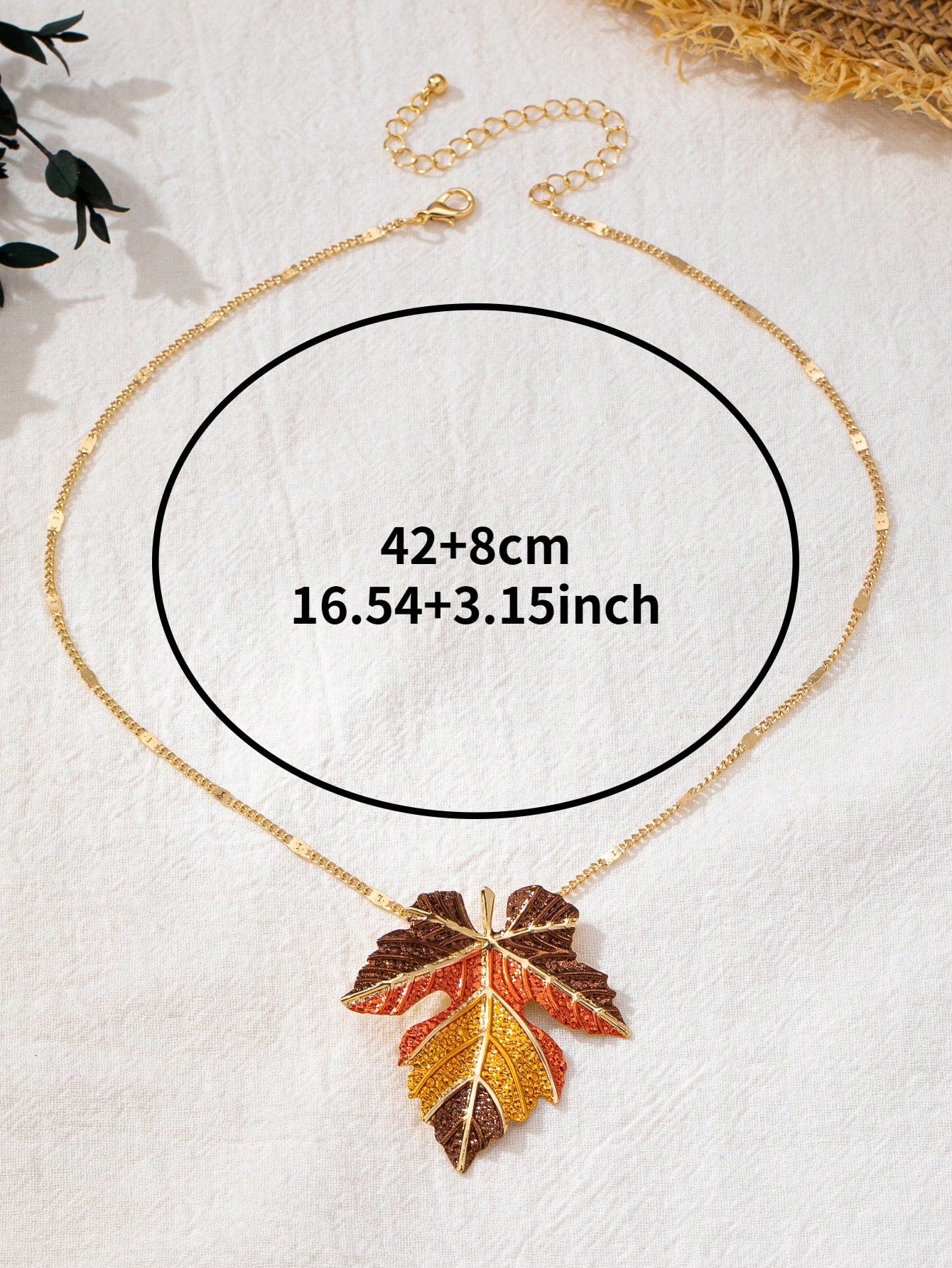 Women's Painted Autumn Maple Leaf Alloy Necklace