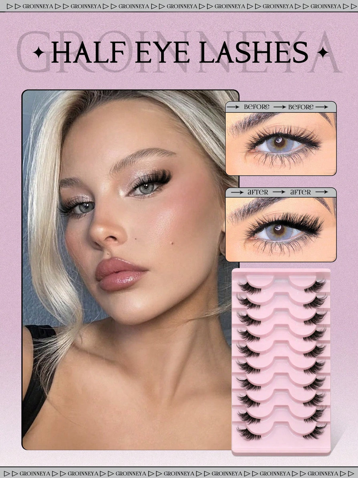 Women's 10 Pairs Short 3D Faux Mink Eyelash Set