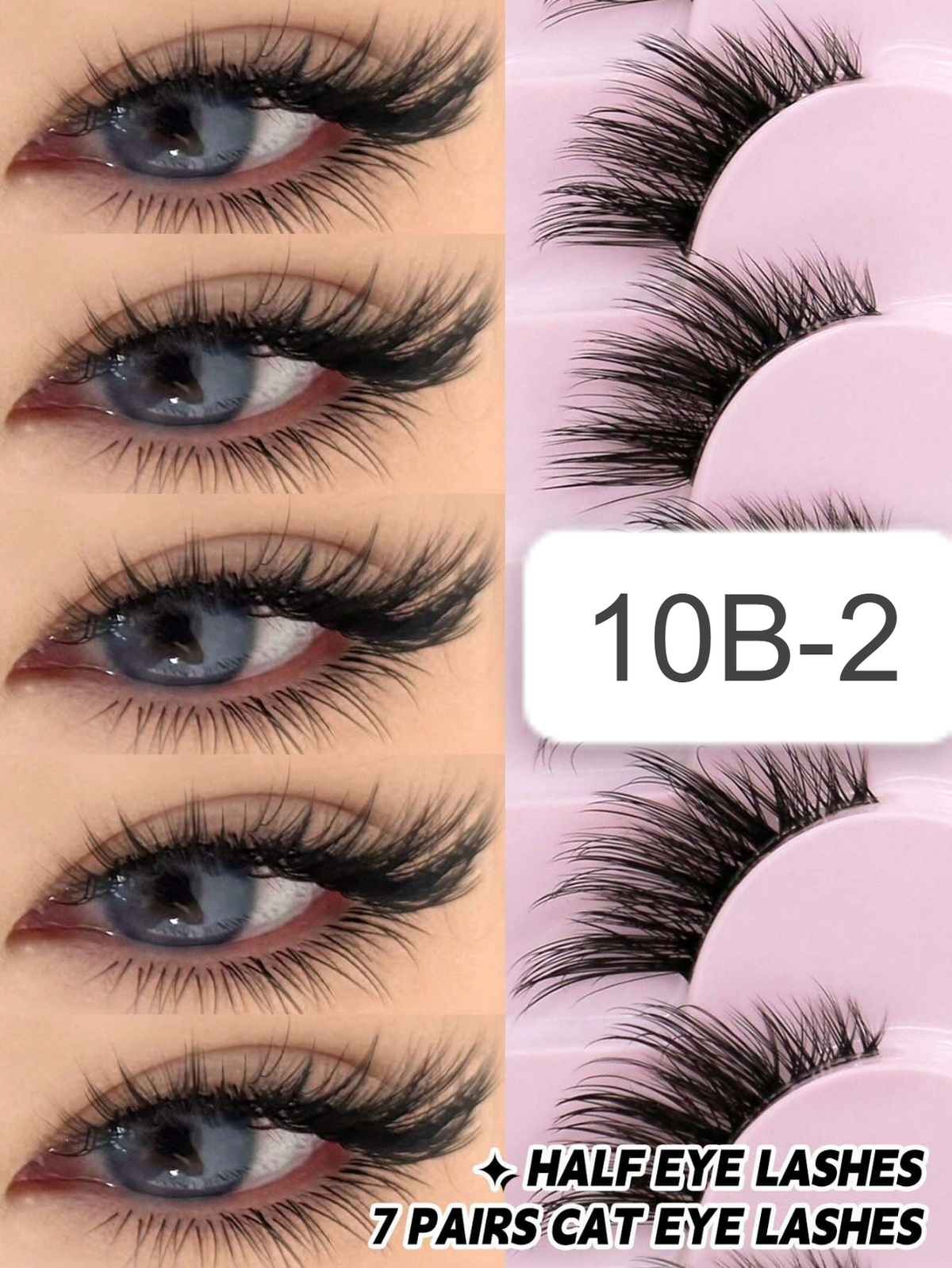 Shein Women's 10 Pairs Short 3D Faux Mink Eyelash Set Code: 10B-2