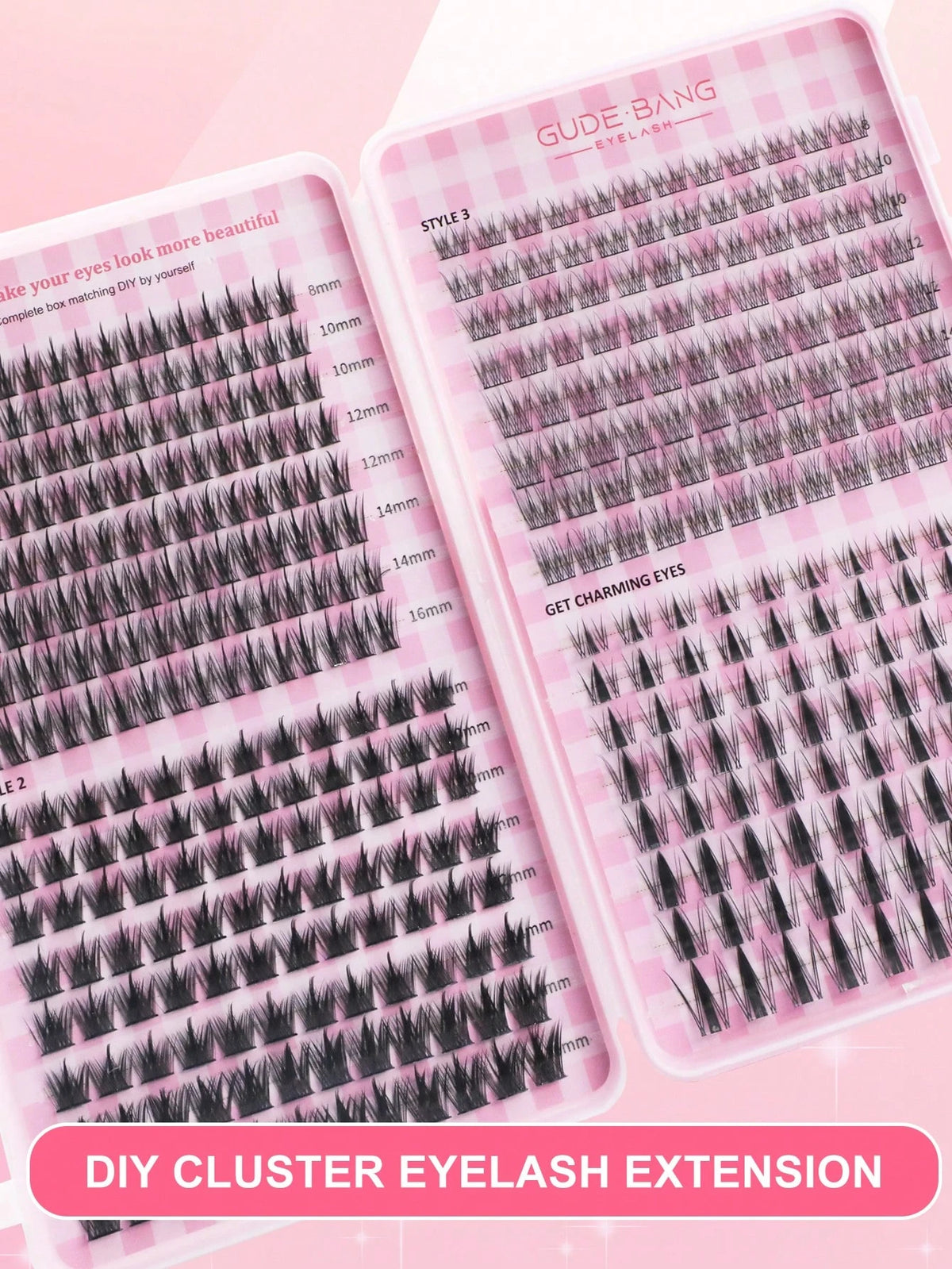 Women's 400-Piece C-Curl Fluffy 3D Mink DIY False Eyelash Extension Set