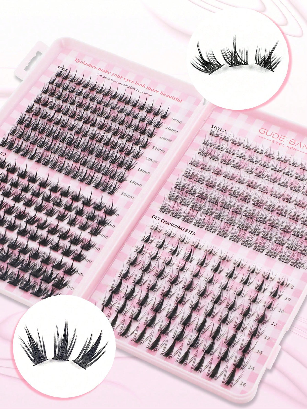 Women's 400-Piece C-Curl Fluffy 3D Mink DIY False Eyelash Extension Set