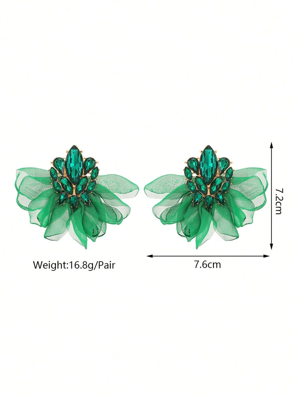 Women's Exaggerated Colorful Fabric Flower Stud Earrings